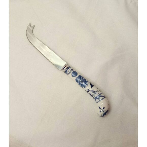 Regency Sheffield England porcelain, prill, blue onion cheese knife - Picture 4 of 8